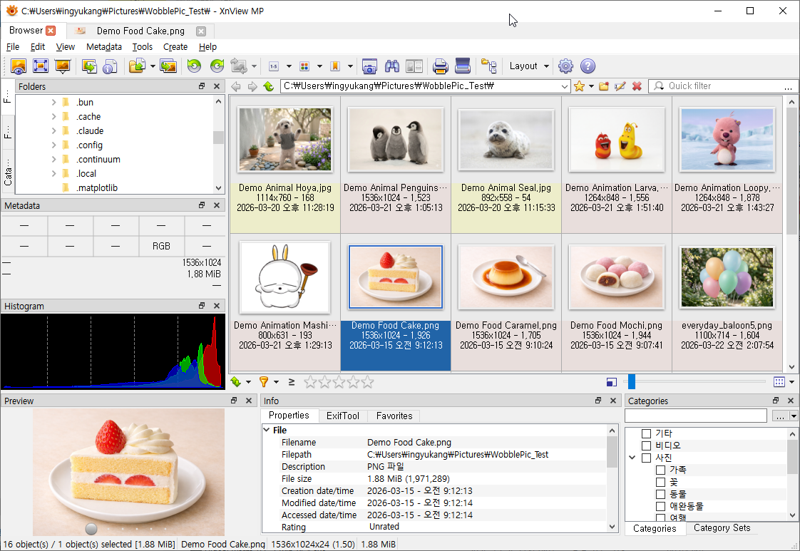 XnView file selection