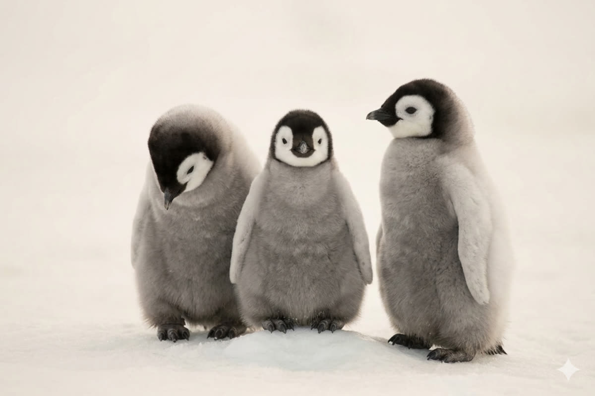 Penguins against a clean backdrop — exactly the kind of scene SAM2 segments cleanly